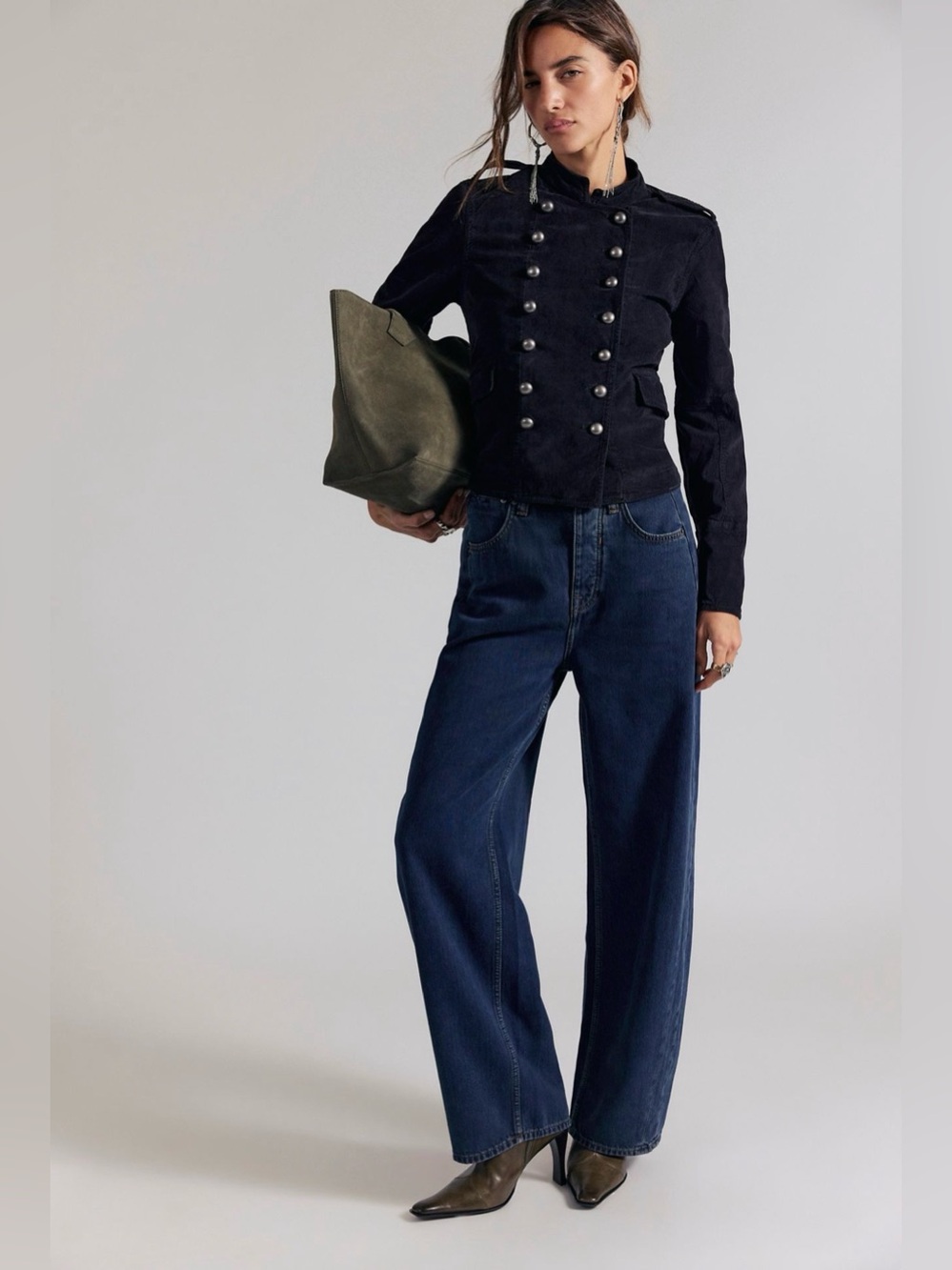 FREE PEOPLE Lotty Velvet Jacket in Black